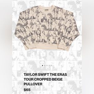 Taylor Swift Eras Tour Cropped Beige Pullover XL